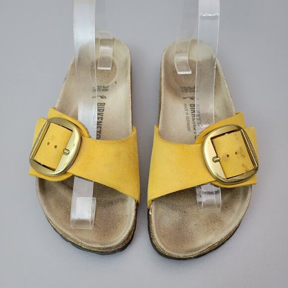 Birkenstock Shoes - Birkenstock Madrid Big Buckle Sandals Sz 38 Narrow Yellow Nubuck Women’s 7 US
